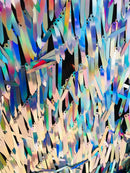 Sword Design - Silver - Iridescent Sequins Fabric Embroidery On A Mesh For Sold By The Yard