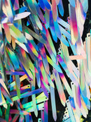 Sword Design - Silver - Iridescent Sequins Fabric Embroidery On A Mesh For Sold By The Yard