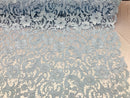Guipure Lace Fabric - Baby Blue  - Embroidered Bridal Wedding Dress Design Sold By The Yard