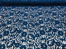 Guipure Lace Fabric - Navy Blue - Embroidered Bridal Wedding Dress Design Sold By The Yard