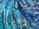 Reversible Mermaid Spandex - Iridescent Unicorn Mermaid Pillow Flip Up Sequins Fabric By The Yard