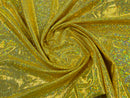Polka Dot Foil Fabric - Yellow - Iridescent Polka Dot Design on Spandex Fabric