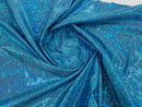 Polka Dot Foil Fabric - Turquoise - Iridescent Polka Dot Design on Spandex Fabric