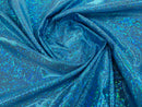 Polka Dot Foil Fabric - Turquoise - Iridescent Polka Dot Design on Spandex Fabric