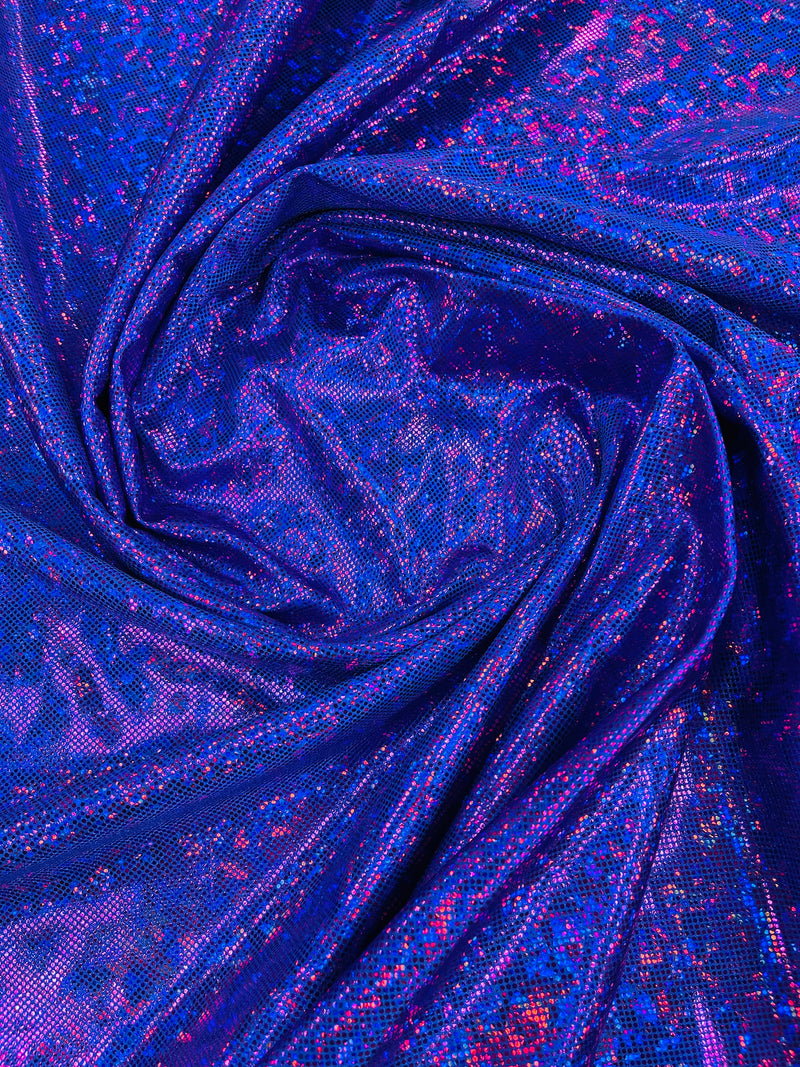 Polka Dot Foil Fabric - Purple - Iridescent Polka Dot Design on Spandex Fabric