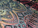 Two Tone 4 Way Stretch - Iridescent Rainbow Tribal Pattern Design Sequins Mesh Fabric Sold By Yard