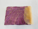 Leaf Pattern Fancy Lace Fabric - Purple - Embroidered Design on Lace Mesh By Yard