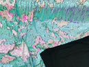 Two Tone Reversible - Iridescent Pink / Aqua - 2 Way Stretch Shiny Sequins Fabric By The Yard