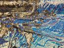 Two Tone Reversible - Iridescent Baby Blue / Gold - 2 Way Stretch Shiny Sequins Fabric By The Yard