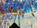 Two Tone Reversible - Iridescent Baby Blue / Gold - 2 Way Stretch Shiny Sequins Fabric By The Yard