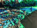 Two Tone Reversible - Jade Blue / Green - 2 Way Stretch Iridescent Shiny Sequins Fabric By The Yard