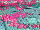 Two Tone Reversible - Hot Pink/Baby Blue 2 Way Stretch Iridescent Shiny Sequins Fabric By The Yard
