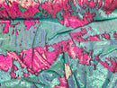 Two Tone Reversible - Hot Pink/Baby Blue 2 Way Stretch Iridescent Shiny Sequins Fabric By The Yard