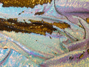 Two Tone Reversible - Gold/ Iridescent White - 2 Way Stretch Shiny Sequins Fabric By The Yard
