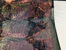 Fringe Sequins - Rainbow - Dangle 4 Way Stretch Fancy Sequins Fabric Sold By The Yard