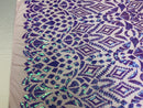 Shiny Pattern Sequins - Iridescent Lilac - 4 Way Stretch Multi Pattern Net Design Fashion Fabric