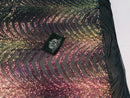 Sequins in Lines - Rainbow - Iridescent 4 Way Stretch Two Tone Color Design Sequins Fabric