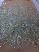 Royalty Sequin Fabric -  4 Way Stretch Royalty Mermaid Design - Pick Color - 25 Yards Roll