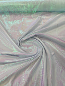 Crushed Organza - Iridescent Mint - 45" Sheer Crushed Organza Fabric Sold By Yard