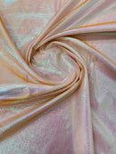 Crushed Organza - Iridescent Orange - 45" Sheer Crushed Organza Fabric Sold By Yard