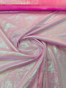 Crushed Organza - Iridescent Pink - 45" Sheer Crushed Organza Fabric Sold By Yard