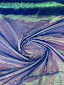 Crushed Organza - Iridescent Royal Blue - 45" Sheer Crushed Organza Fabric Sold By Yard