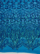 Royalty Sequin Fabric -  4 Way Stretch Royalty Mermaid Design - Pick Color - 25 Yards Roll