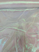 Crushed Organza - Iridescent White - 45" Sheer Crushed Organza Fabric Sold By Yard