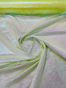 Crushed Organza - Iridescent Yellow - 45" Sheer Crushed Organza Fabric Sold By Yard