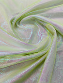 Crushed Organza - Iridescent Yellow - 45" Sheer Crushed Organza Fabric Sold By Yard