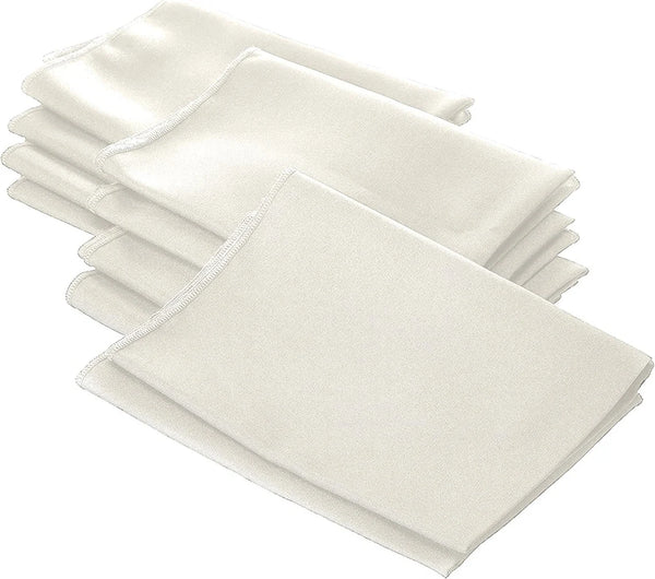 18" x 18" Polyester Poplin Napkins - Ivory - Solid Rectangular Polyester Napkins