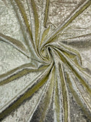 Foiled Stretch Velvet - Ivory - 4 Way Stretch Velvet Foil Fabric - 60'' Wide Sold By The Yard