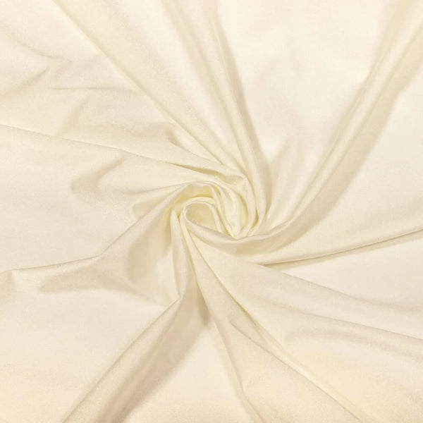 58" Shiny Milliskin Fabric - Ivory - 4 Way Stretch Milliskin Shiny Fabric by The Yard (Pick a Size)