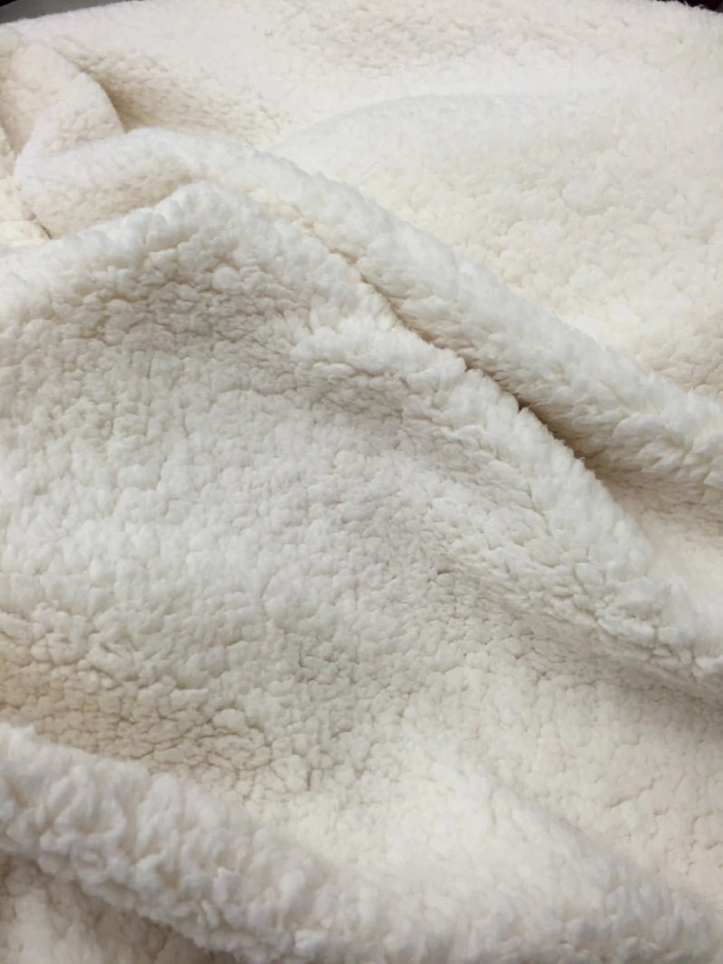 Lamb Wool Duster - Ivory - Cuddle Minky Sherpa Blanket Fabric Sold By Yard
