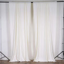 5 Feet x 10 Feet - Ivory - Polyester Poplin Backdrop Drape Curtains, Photography Event Decor 1 Pair