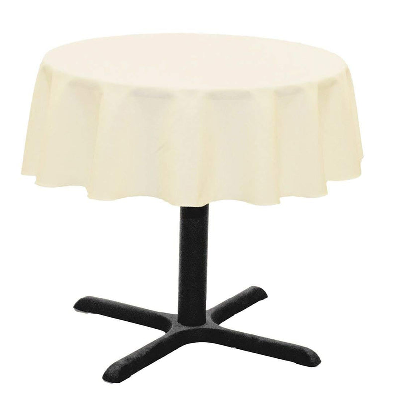 Round Tablecloth - Ivory - Round Banquet Polyester Cloth, Wrinkle Resist Quality (Pick Size)