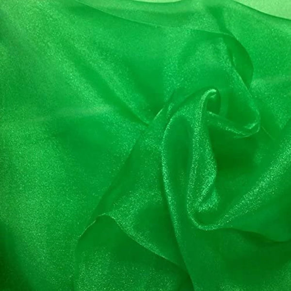 Organza Sparkle - Kelly Green - Crystal Sheer Fabric for Fashion, Crafts, Decorations 60" by Yard