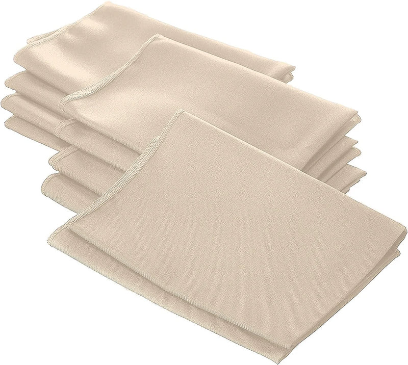 18" x 18" Polyester Poplin Napkins - Khaki  - Solid Rectangular Polyester Napkins
