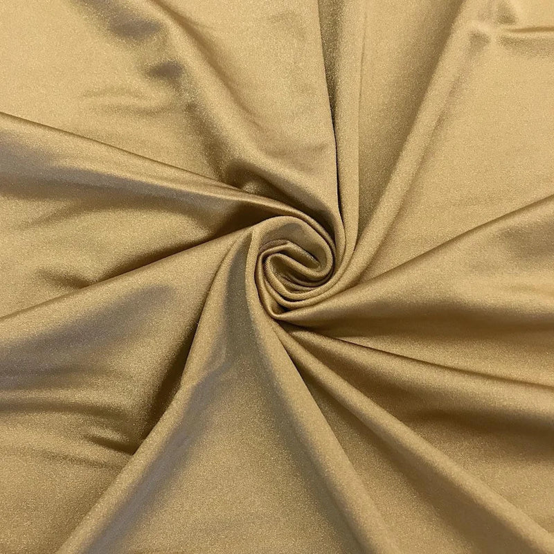 58" Shiny Milliskin Fabric - Khaki - 4 Way Stretch Milliskin Shiny Fabric by The Yard (Pick a Size)