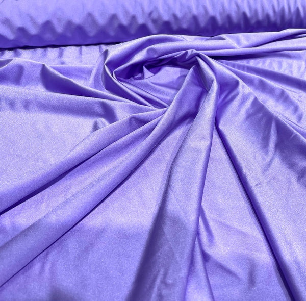 58" Shiny Milliskin Fabric - Lavender - 4 Way Stretch Milliskin Shiny Fabric by The Yard (Pick a Size)