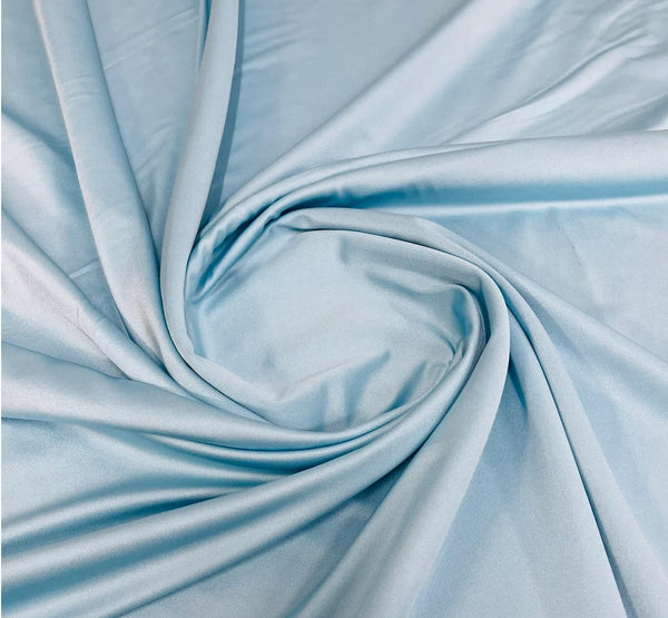 58" Shiny Milliskin Fabric - Light Blue - 4 Way Stretch Milliskin Shiny Fabric by The Yard (Pick a Size)
