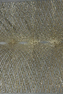 2 Way Stretch Diamond Fabric - Light Gold on Black Mesh - Geometric Diamond Design on Mesh By The Yard