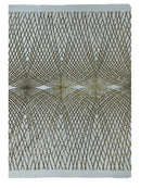 2 Way Stretch Diamond Fabric - Light Gold on Ivory - Geometric Diamond Design on Mesh By The Yard
