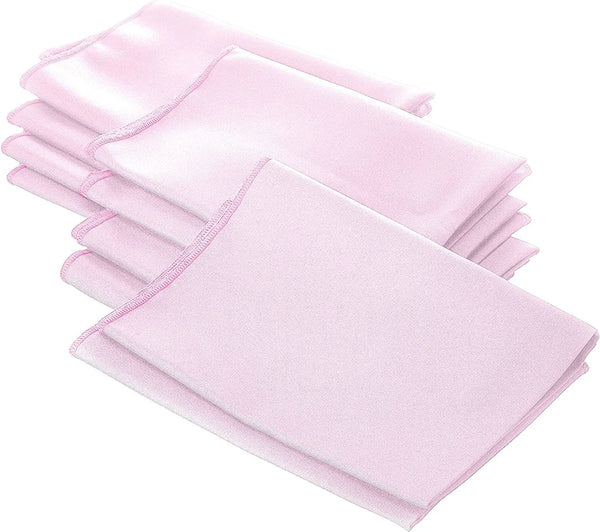 18" x 18" Polyester Poplin Napkins - Light Pink - Solid Rectangular Napkins (Pick A Color)