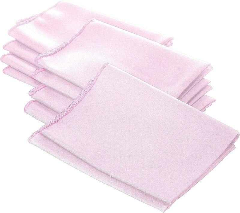 18" x 18" Polyester Poplin Napkins - Light Pink - Solid Rectangular Napkins (Pick A Color)