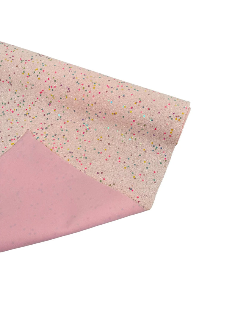 Stardust Glitter Vinyl - Light Pink Iridescent - 54" Wide Crafting Glitter Vinyl Fabric Sold By The Yard