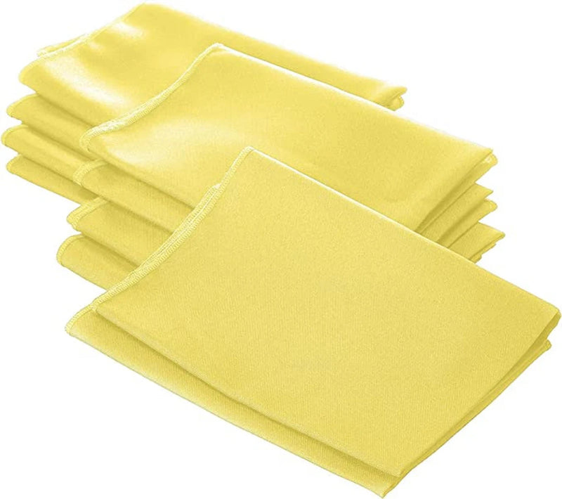 18" x 18" Polyester Poplin Napkins - Light Yellow - Solid Rectangular Polyester Napkins
