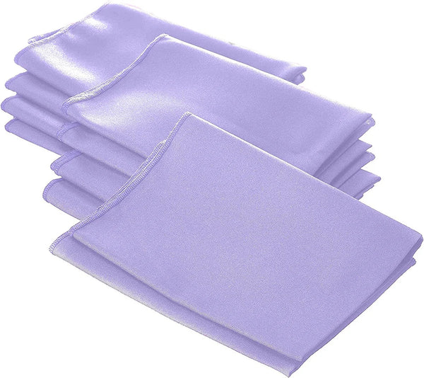 18" x 18" Polyester Poplin Napkins - Lilac - Solid Rectangular Polyester Napkins