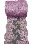 14" Metallic Floral Design Lace Table Runner - Lilac - Event Table Decor Runner Sold By Yard