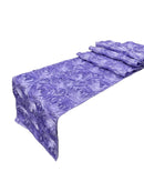 Satin Rosette Table Runner - Lilac - 12" x 90" Floral Design Event Decor Table Runner